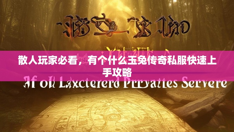 散人玩家必看，有个什么玉兔传奇私服快速上手攻略