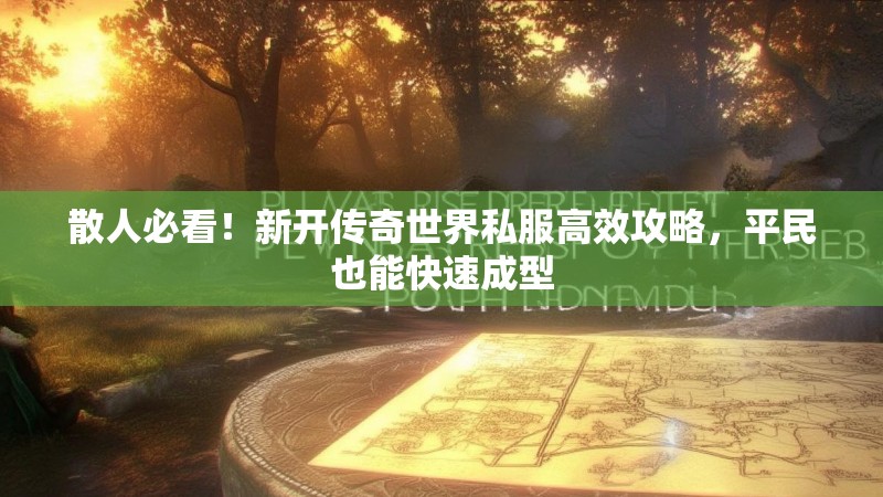 散人必看！新开传奇世界私服高效攻略，平民也能快速成型