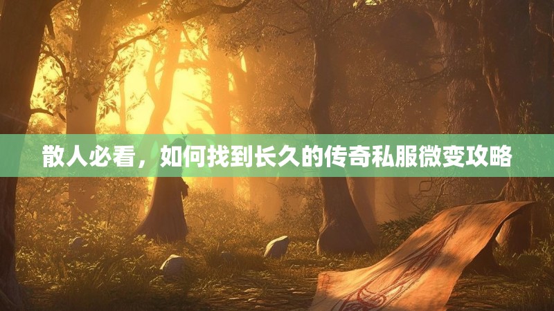 散人必看，如何找到长久的传奇私服微变攻略