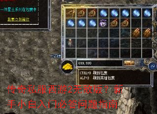 传奇私服西游2无敌版？新手小白入门必答问题指南