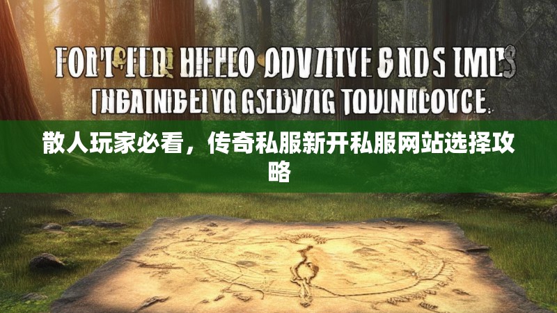 散人玩家必看，传奇私服新开私服网站选择攻略