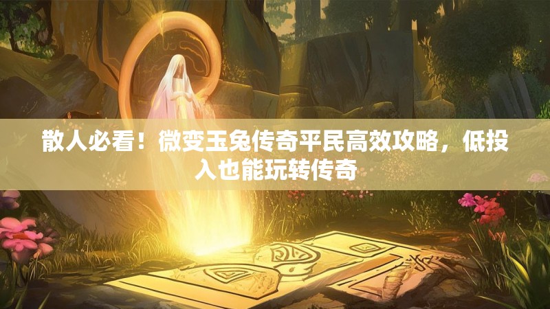 散人必看！微变玉兔传奇平民高效攻略，低投入也能玩转传奇
