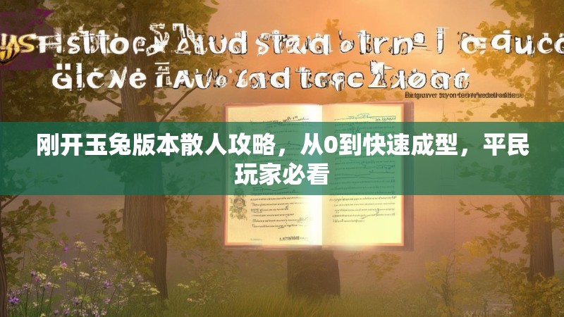 刚开玉兔版本散人攻略，从0到快速成型，平民玩家必看