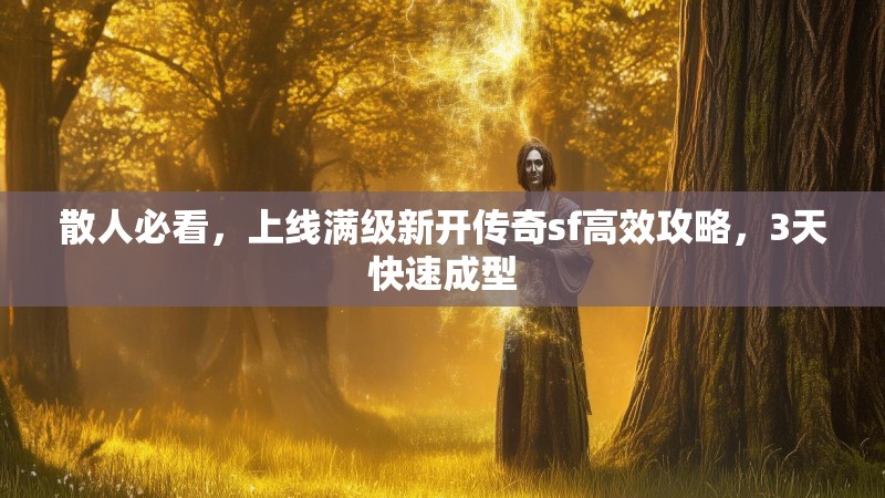 散人必看，上线满级新开传奇sf高效攻略，3天快速成型