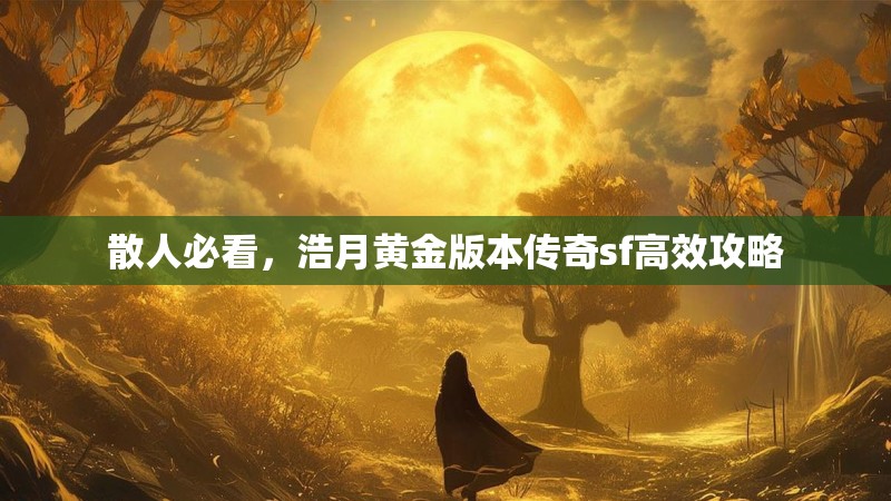 散人必看，浩月黄金版本传奇sf高效攻略