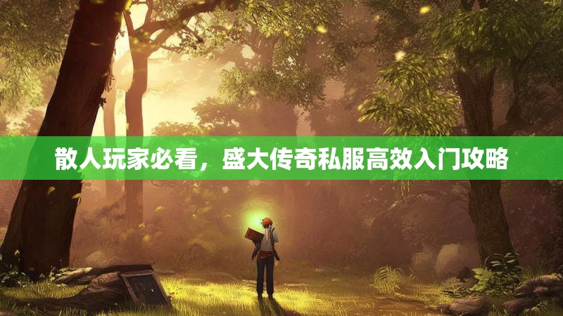 散人玩家必看，盛大传奇私服高效入门攻略