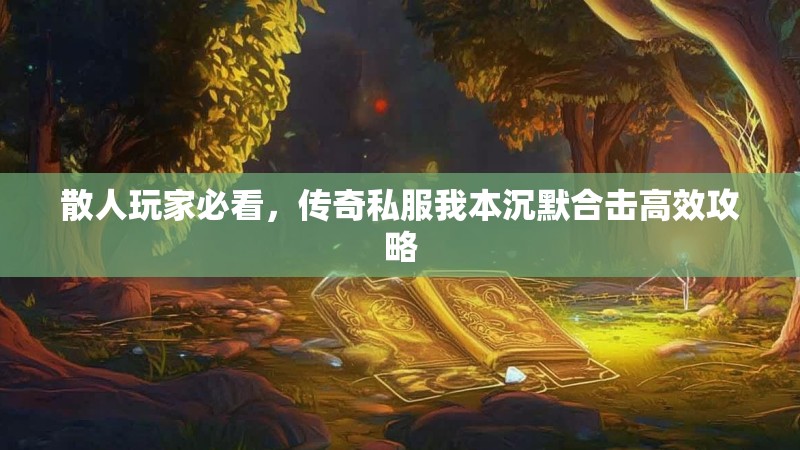 散人玩家必看，传奇私服我本沉默合击高效攻略