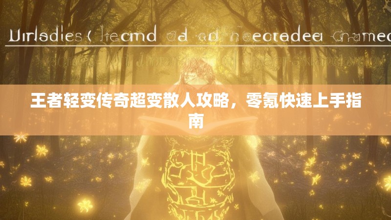 王者轻变传奇超变散人攻略，零氪快速上手指南
