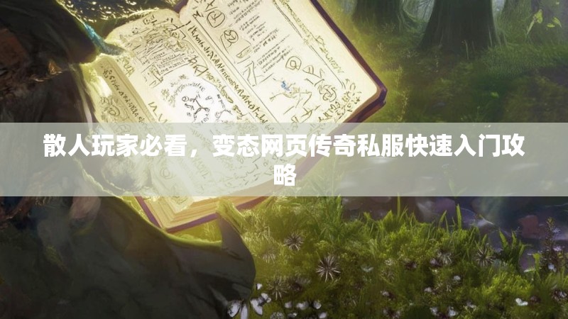 散人玩家必看，变态网页传奇私服快速入门攻略