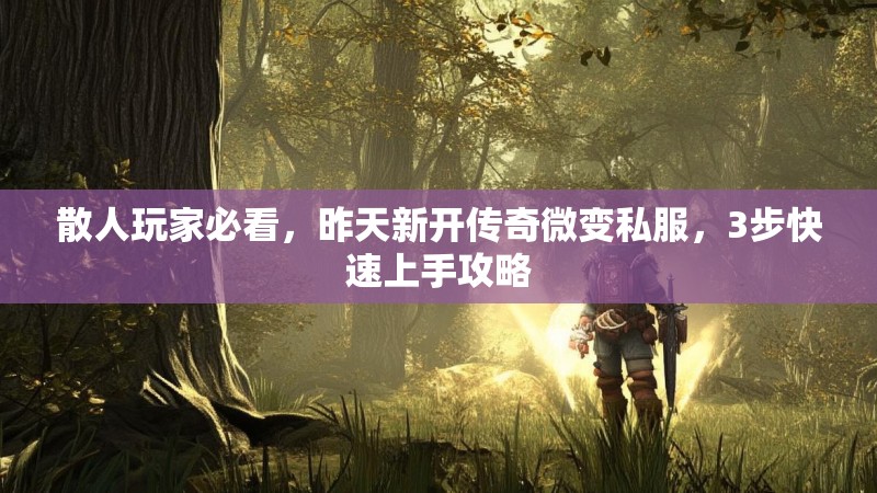散人玩家必看，昨天新开传奇微变私服，3步快速上手攻略