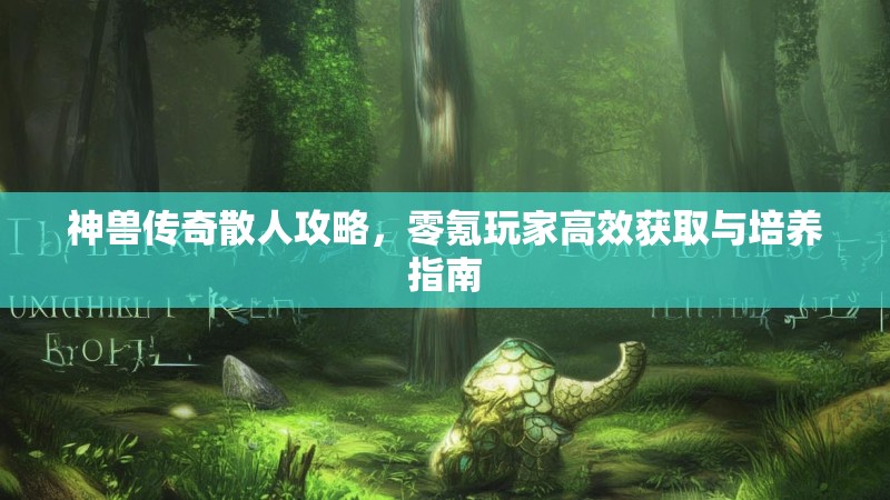 神兽传奇散人攻略，零氪玩家高效获取与培养指南