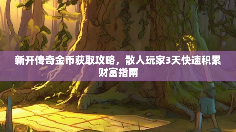新开传奇金币获取攻略，散人玩家3天快速积累财富指南