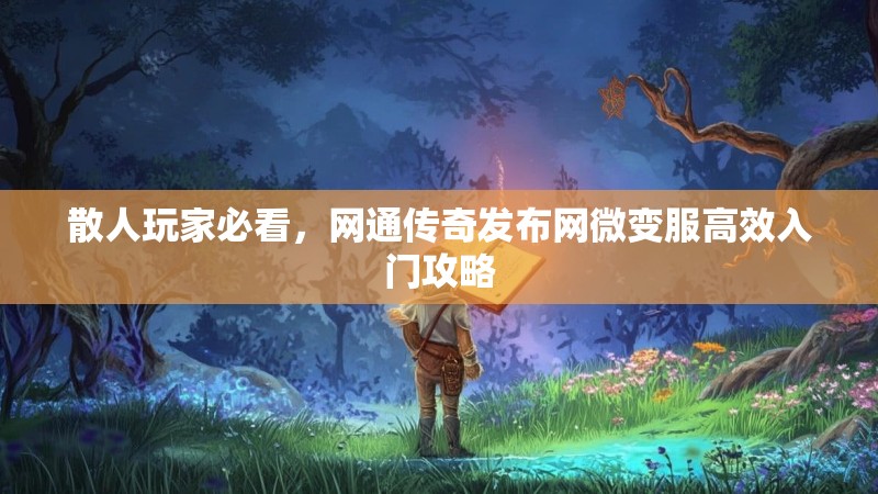 散人玩家必看，网通传奇发布网微变服高效入门攻略