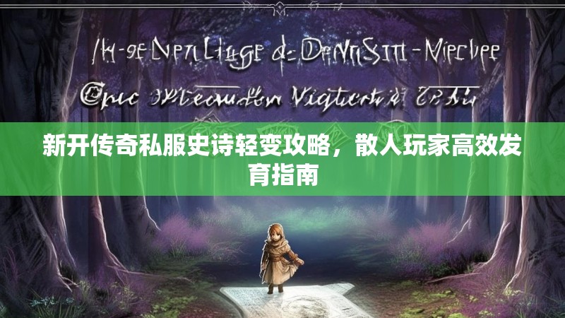 新开传奇私服史诗轻变攻略，散人玩家高效发育指南